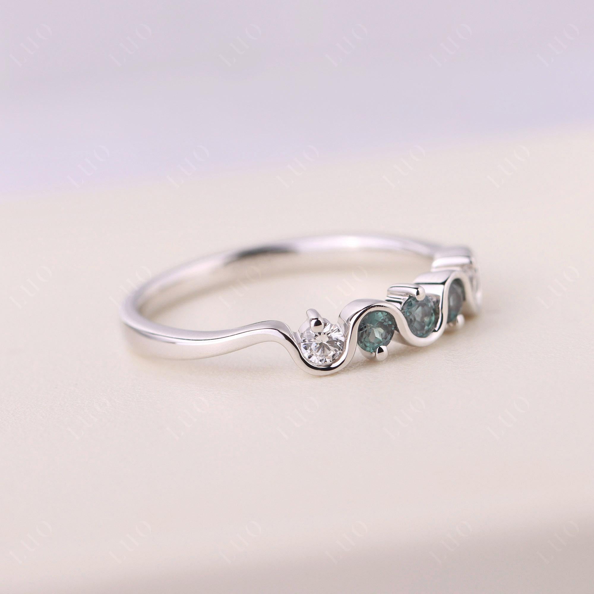 Lab Alexandrite Band Ring - LUO Jewelry