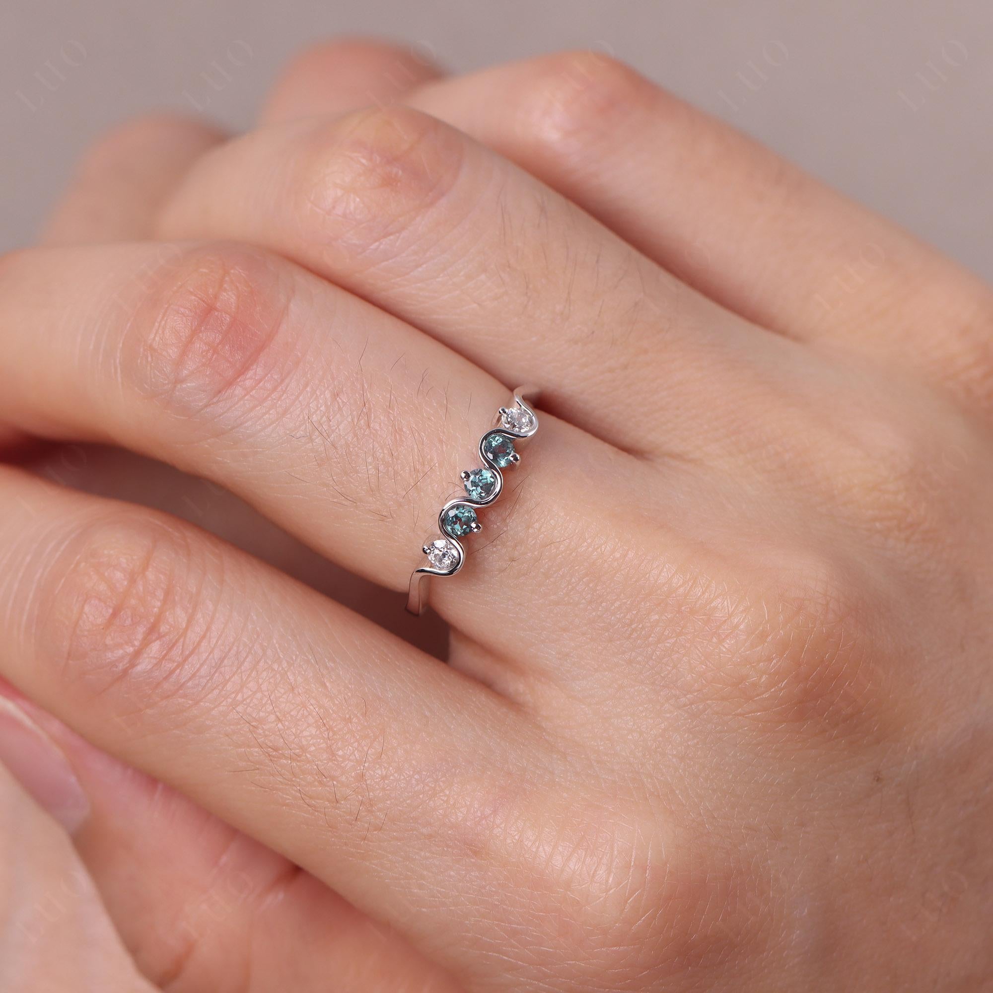 Lab Alexandrite Band Ring - LUO Jewelry