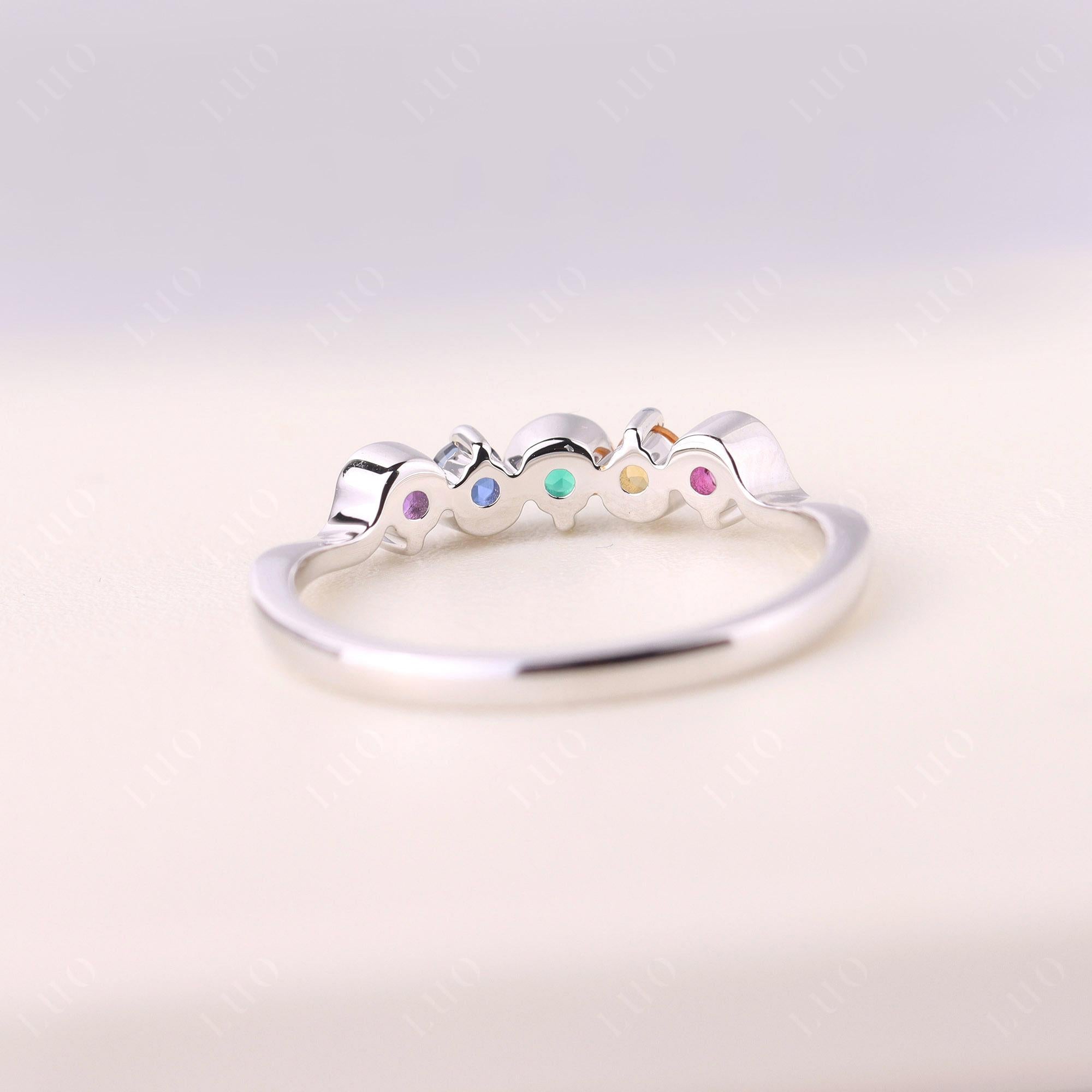 Amethyst and Citrine and Emerald and Ruby and Sapphire Band Ring - LUO Jewelry