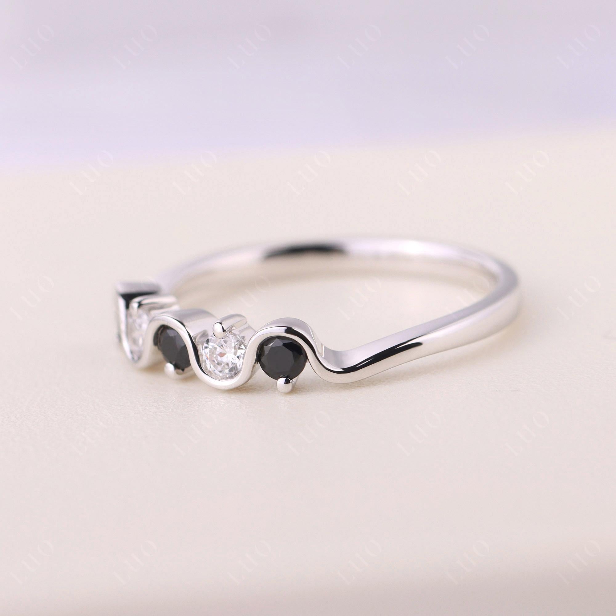 Black Stone Band Ring - LUO Jewelry