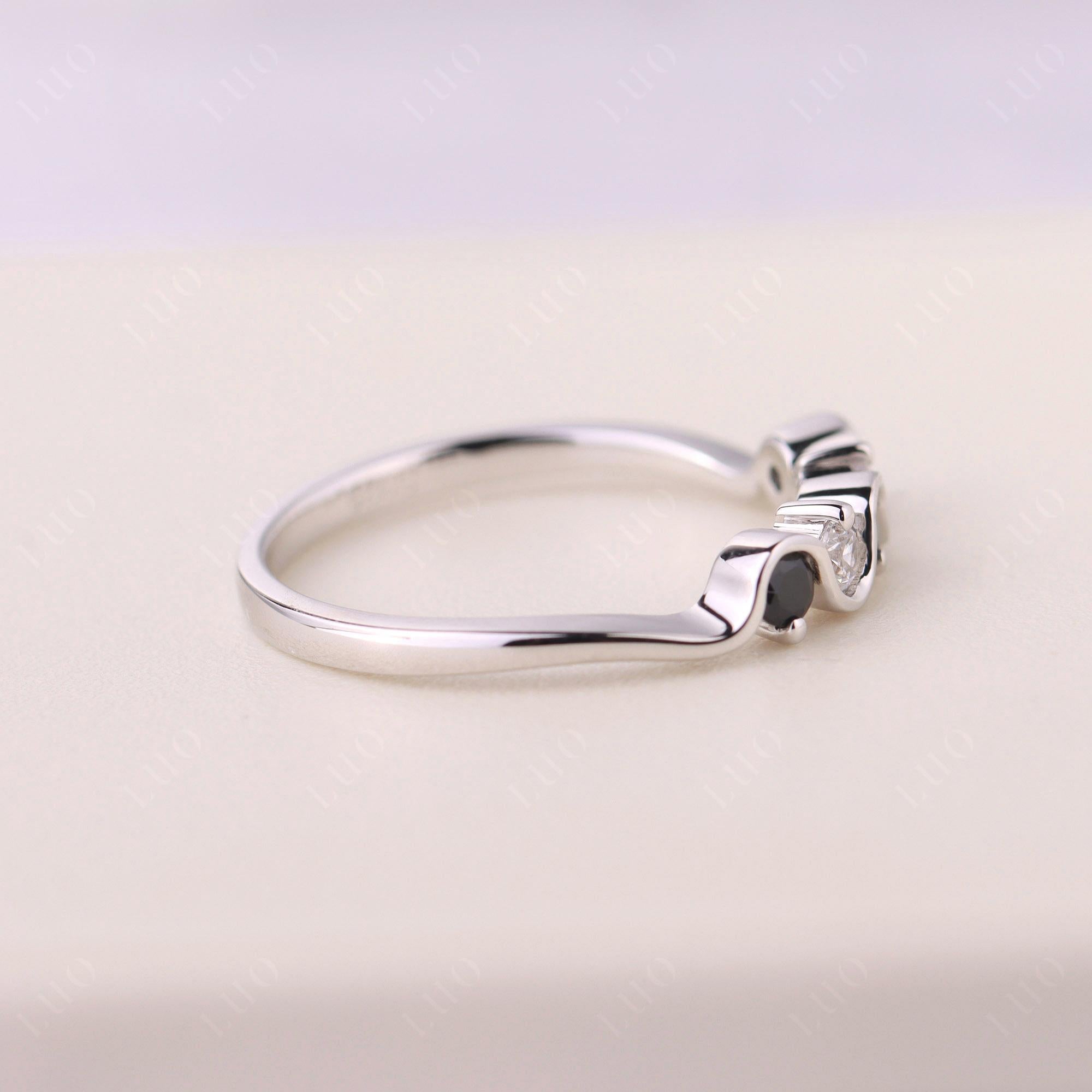 Black Stone Band Ring - LUO Jewelry