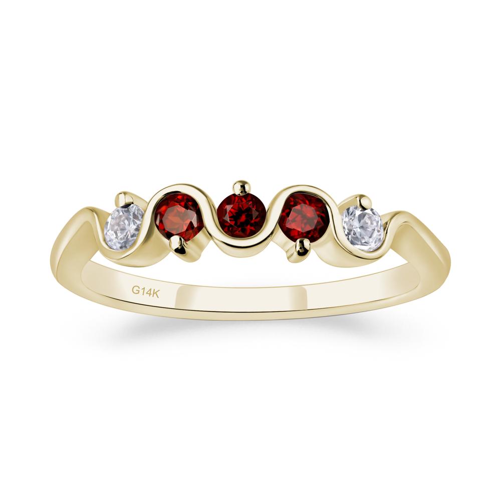 Garnet Band Ring - LUO Jewelry #metal_14k yellow gold