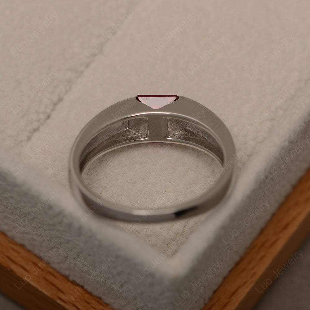 Gender Neutral Ruby Solitaire Ring - LUO Jewelry