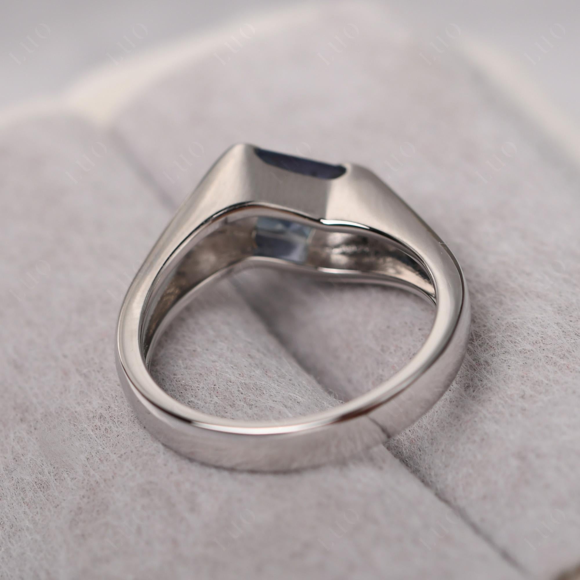 Simple Lab Grown Alexandrite Bypass Ring - LUO Jewelry