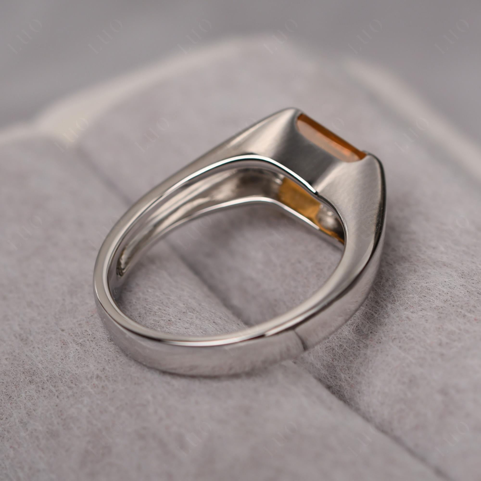 Simple Citrine Bypass Ring - LUO Jewelry