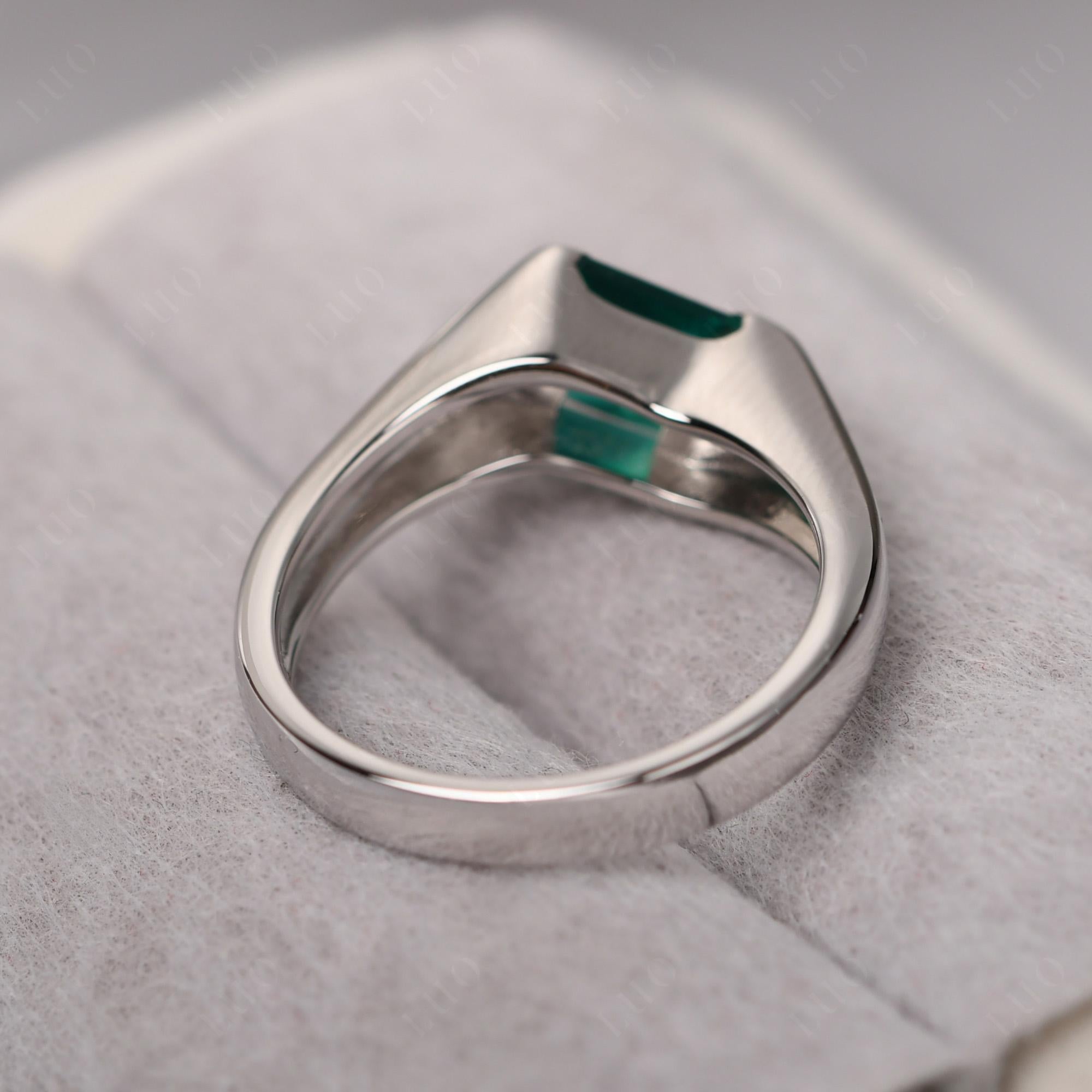 Simple Lab Created Emerald Bypass Ring - LUO Jewelry