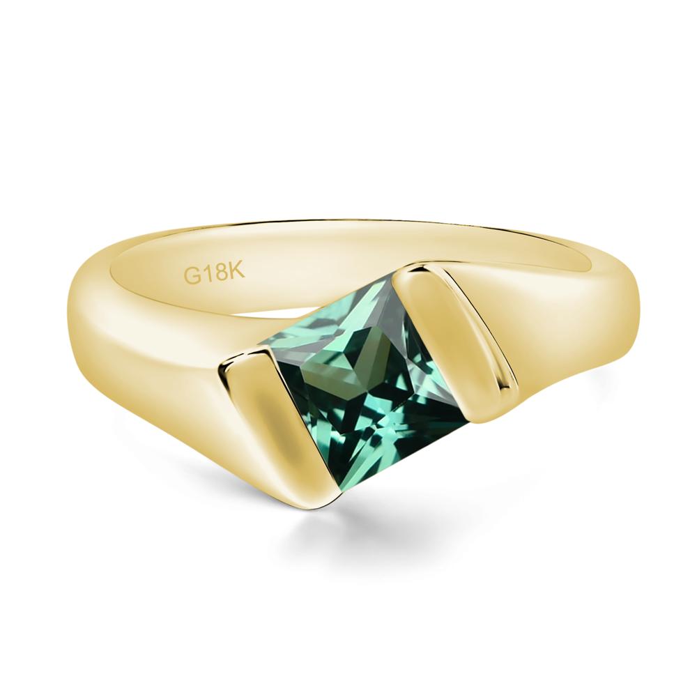 Simple Green Sapphire Bypass Ring - LUO Jewelry #metal_18k yellow gold
