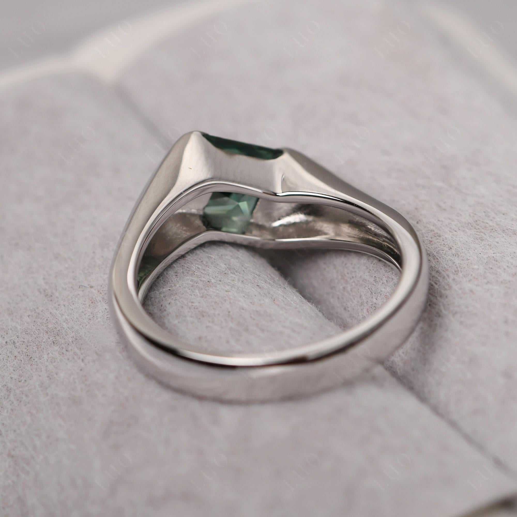 Simple Green Sapphire Bypass Ring - LUO Jewelry