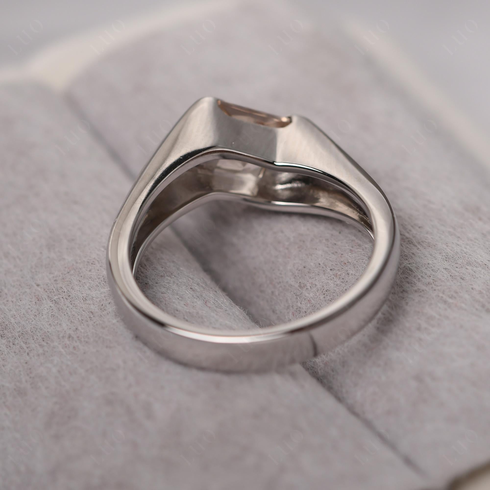 Simple Morganite Bypass Ring - LUO Jewelry