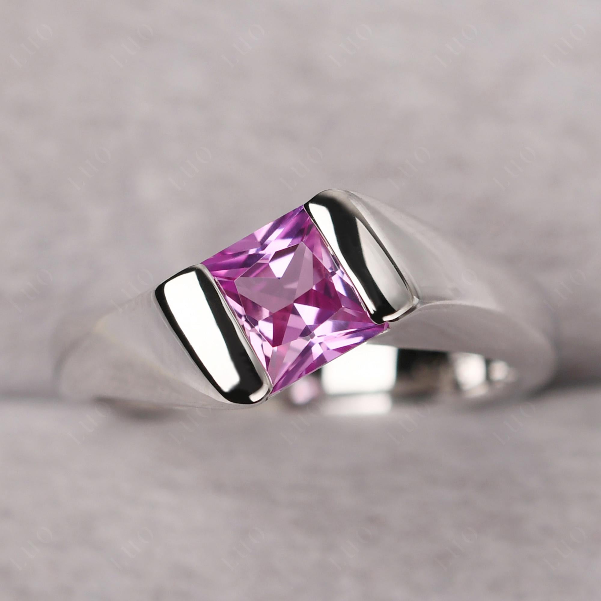 Simple Pink Sapphire Bypass Ring - LUO Jewelry