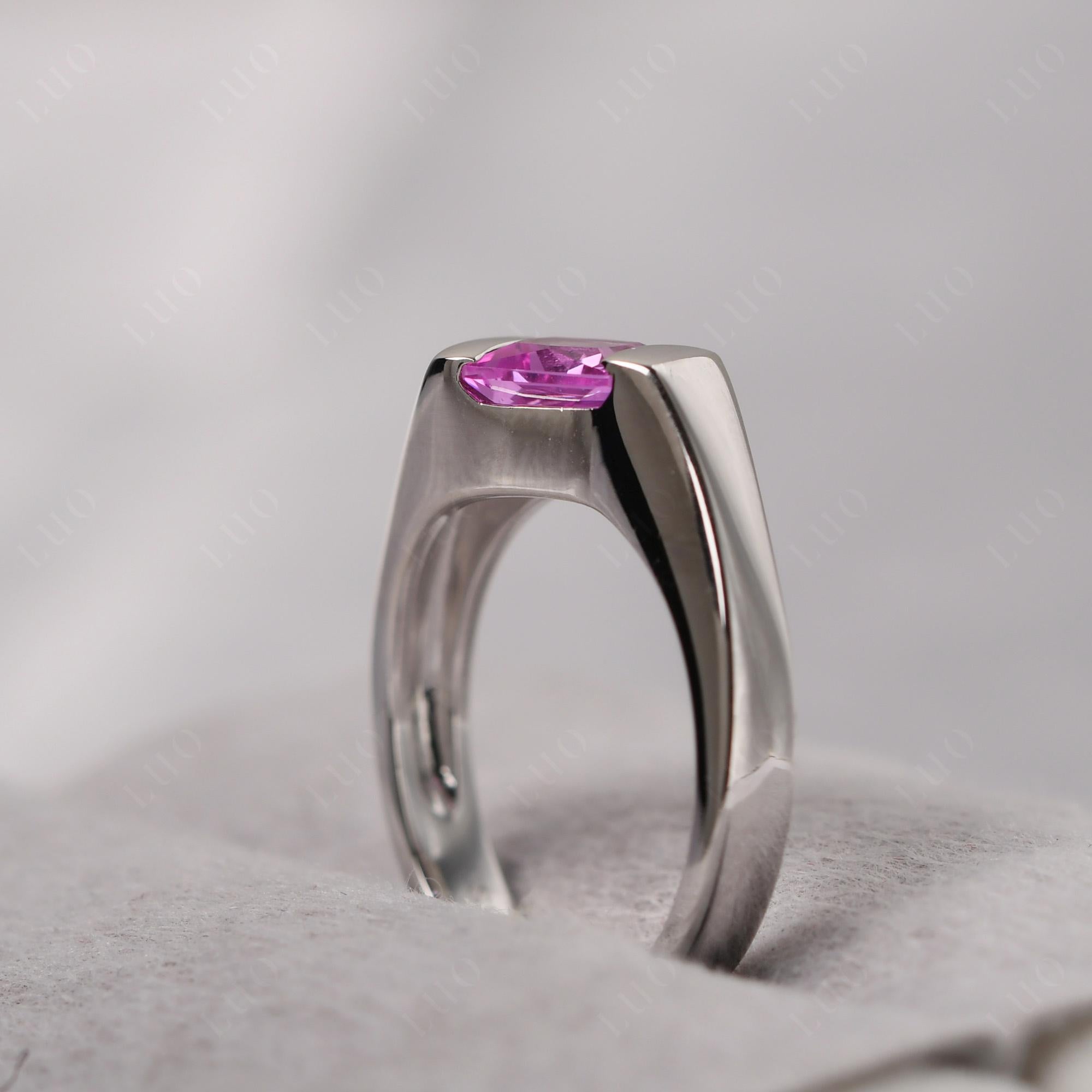 Simple Pink Sapphire Bypass Ring - LUO Jewelry