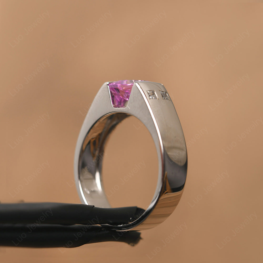 Pink Sapphire Band Ring for Men - LUO Jewelry
