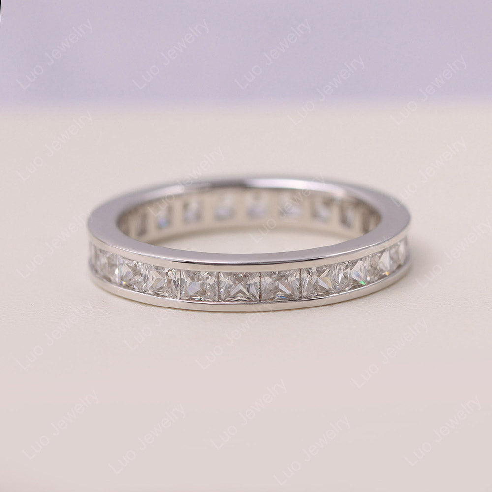 Princess Cut Cubic Zirconia Channel Eternity Ring