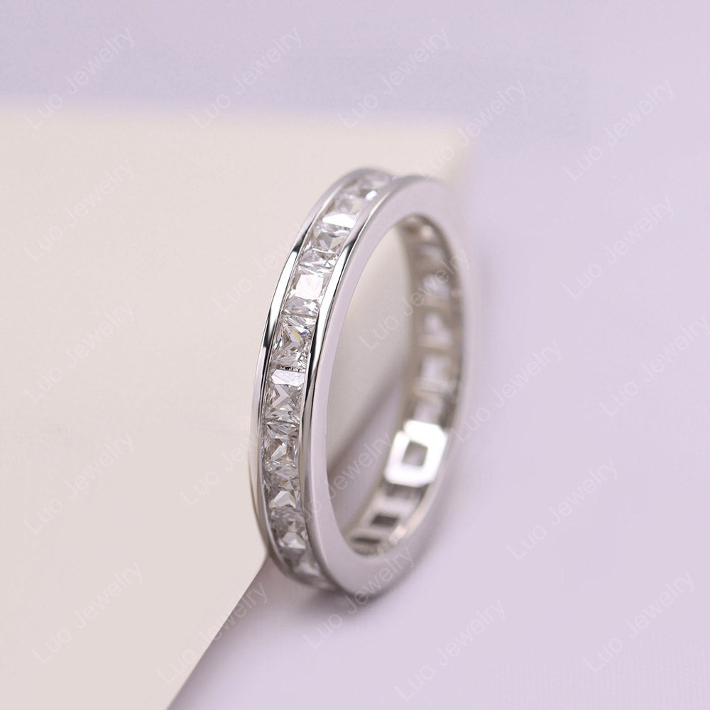 Princess Cut Cubic Zirconia Channel Eternity Ring