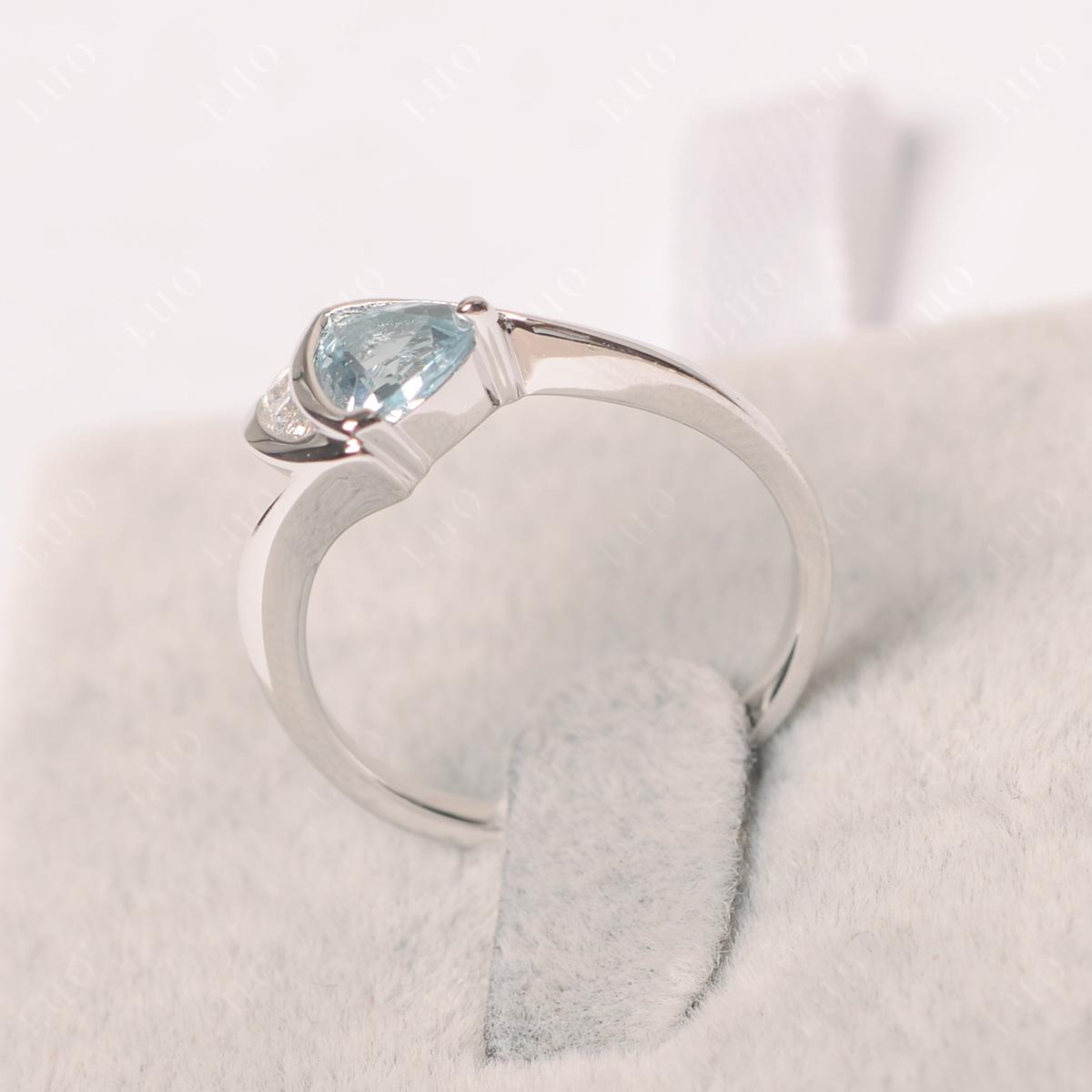 Trillion Cut Aquamarine Sailboat Inspire Ring - LUO Jewelry