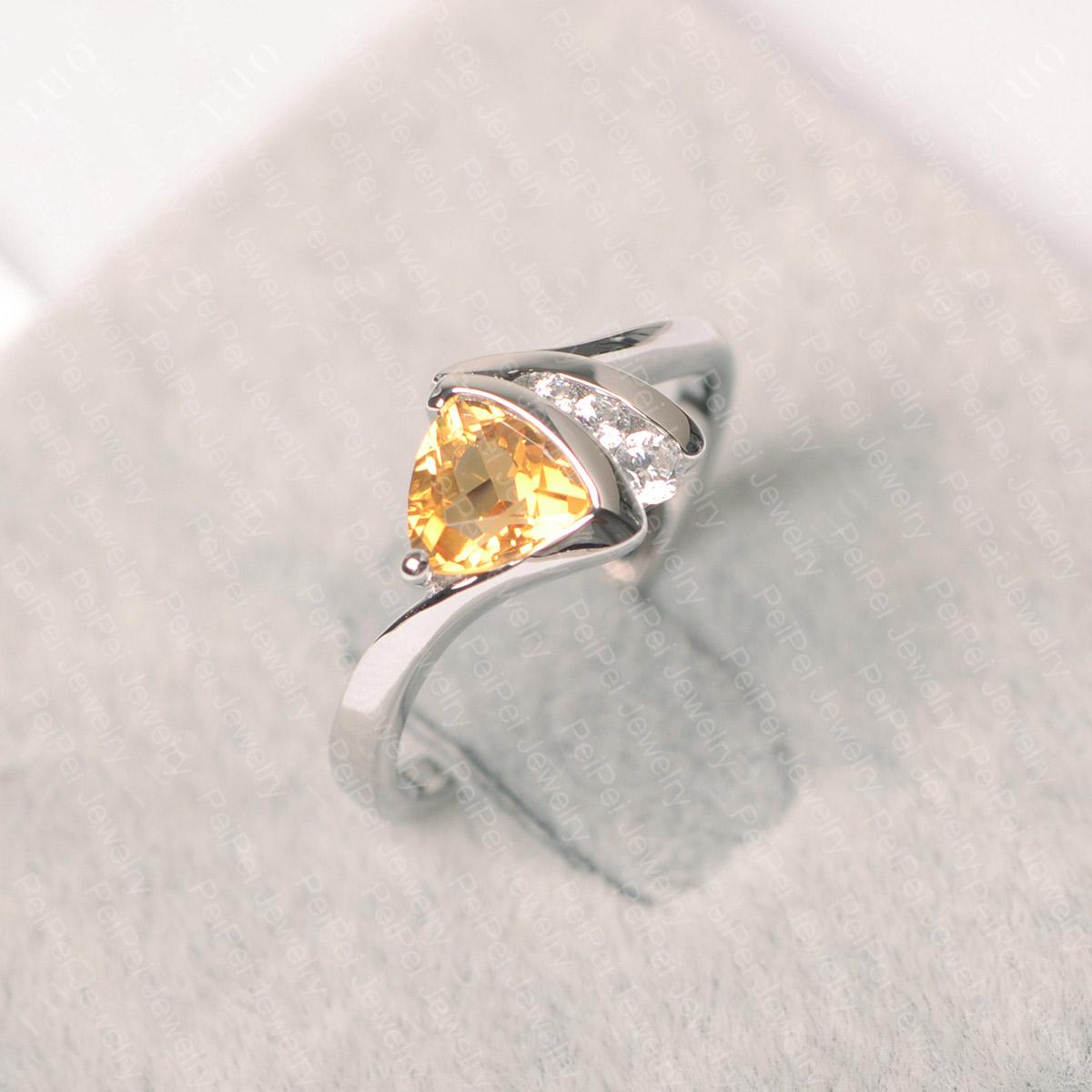 Trillion Cut Citrine Sailboat Inspire Ring - LUO Jewelry