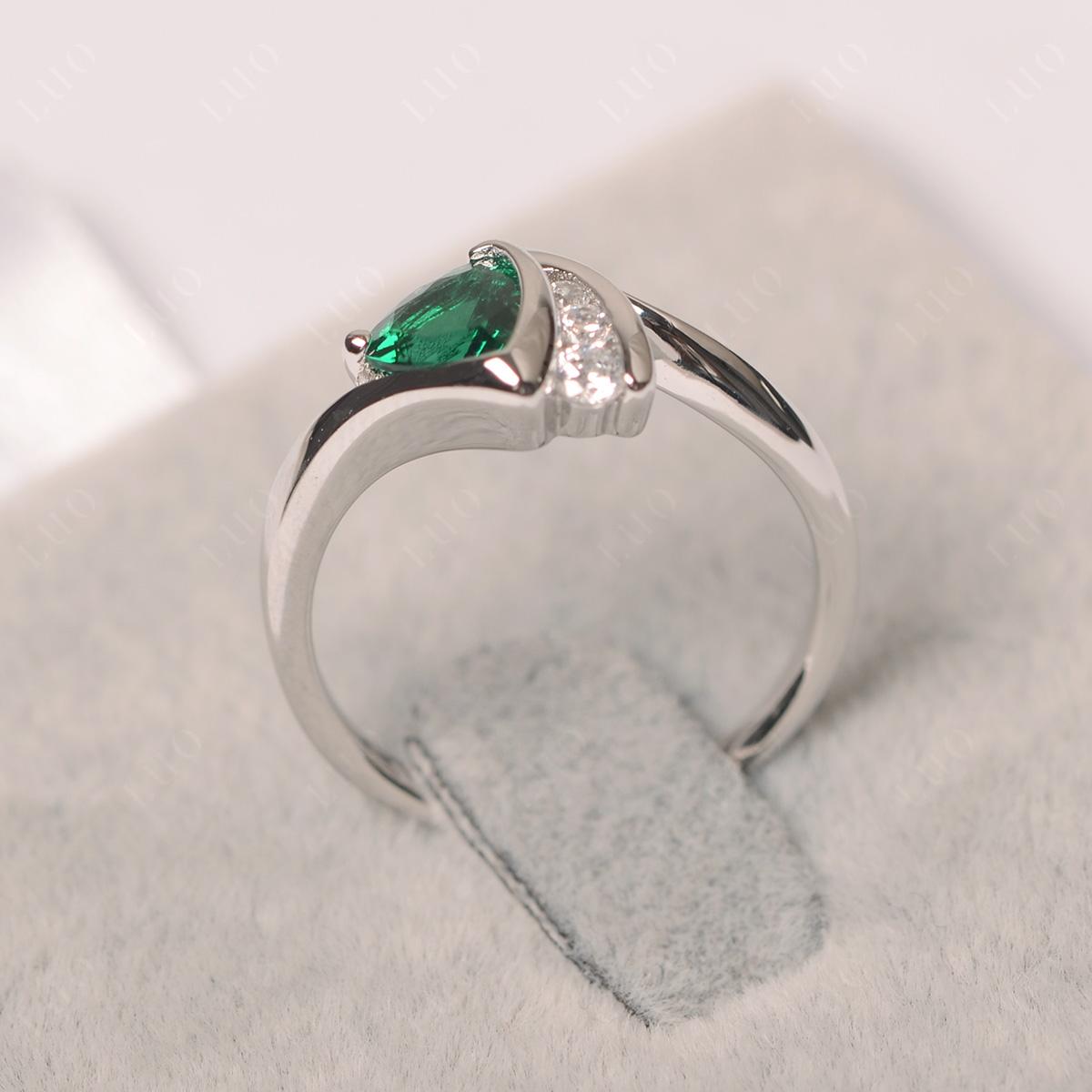 Trillion Cut Lab Created Emerald Sailboat Inspire Ring - LUO Jewelry