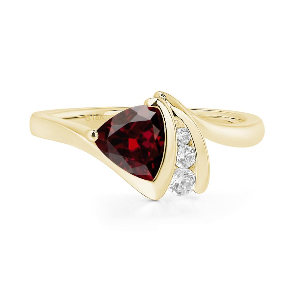 Trillion Cut Garnet Sailboat Inspire Ring - LUO Jewelry #metal_18k yellow gold