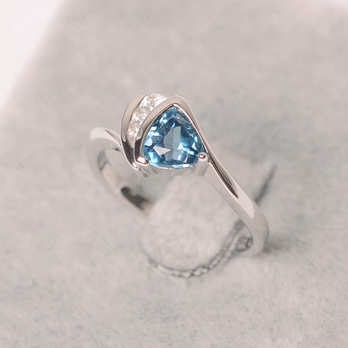 Trillion Cut London Blue Topaz Sailboat Inspire Ring - LUO Jewelry