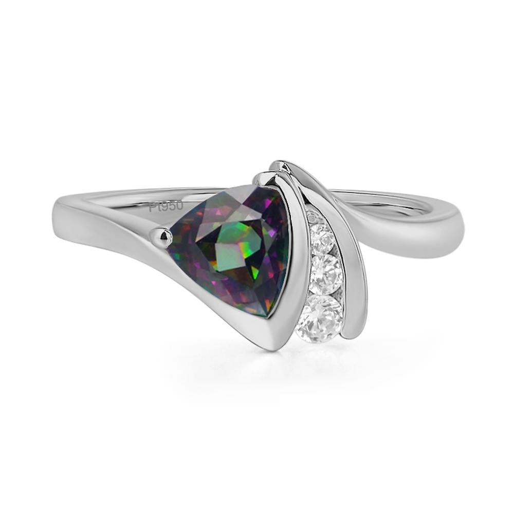 Trillion Cut Mystic Topaz Sailboat Inspire Ring - LUO Jewelry #metal_platinum