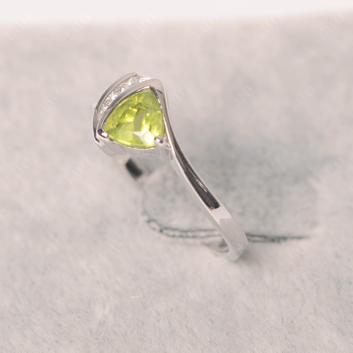 Trillion Cut Peridot Sailboat Inspire Ring - LUO Jewelry