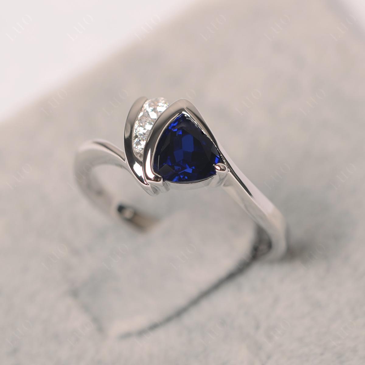 Trillion Cut Sapphire Sailboat Inspire Ring - LUO Jewelry