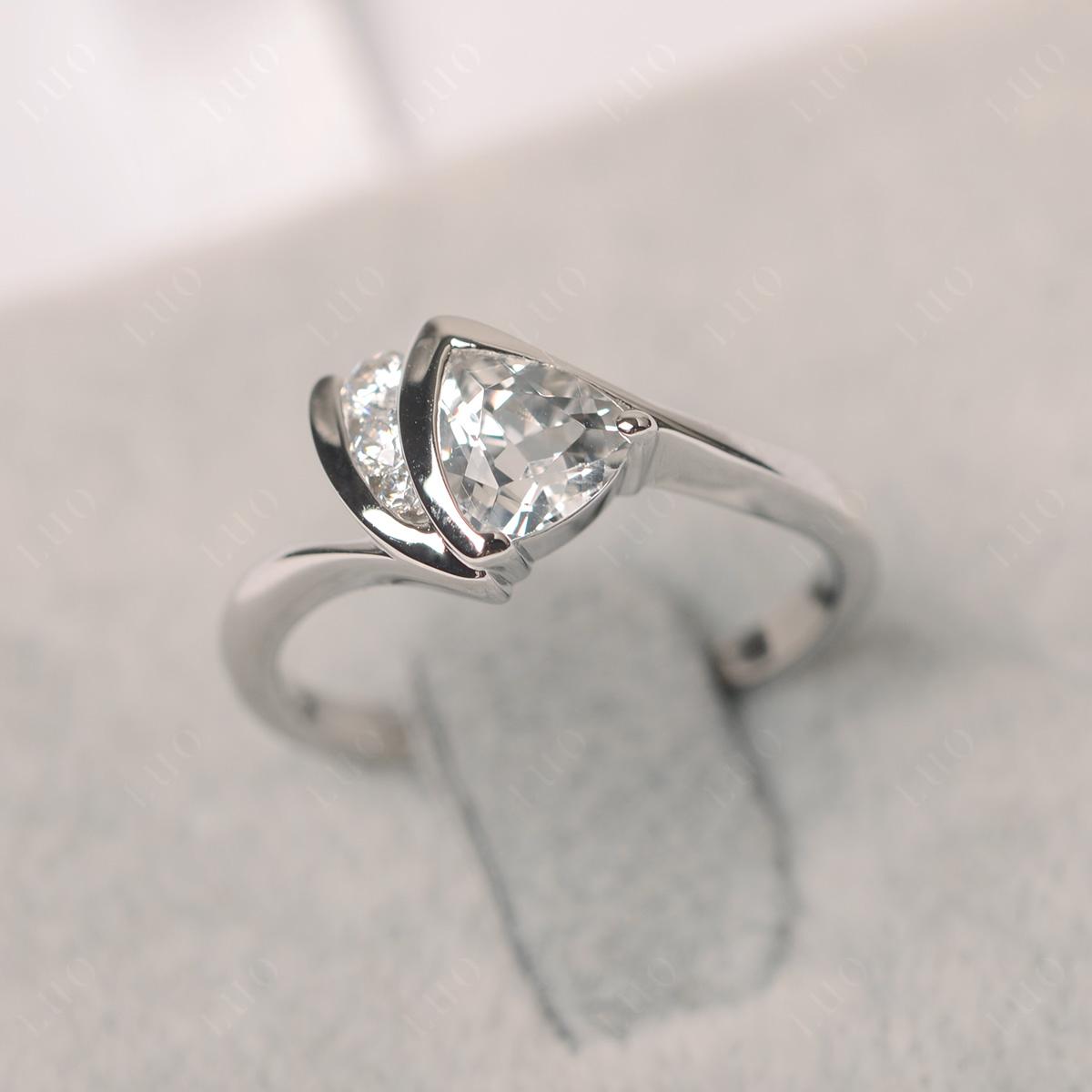 Trillion Cut White Topaz Sailboat Inspire Ring - LUO Jewelry