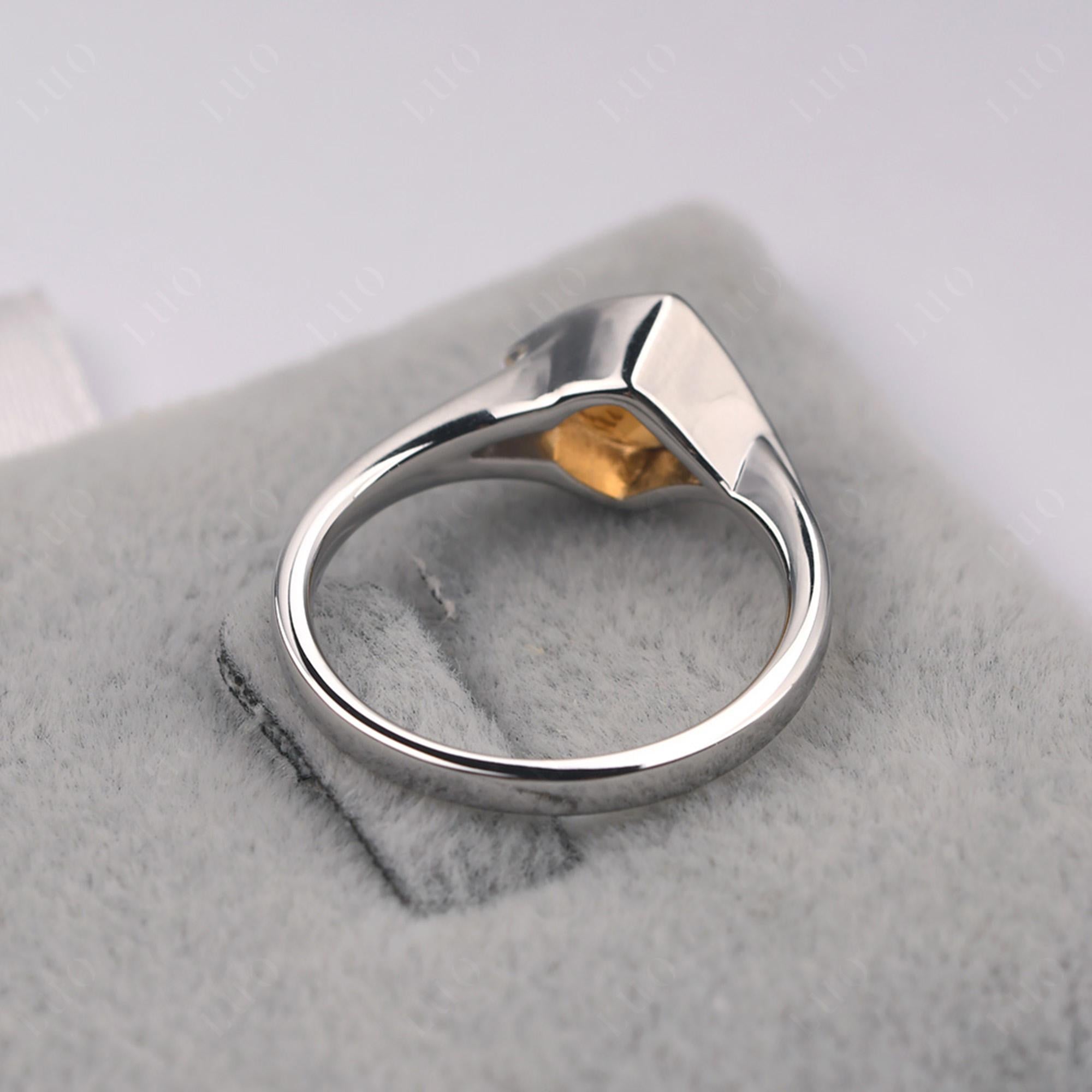 Trillion Cut Simple Citrine Ring - LUO Jewelry