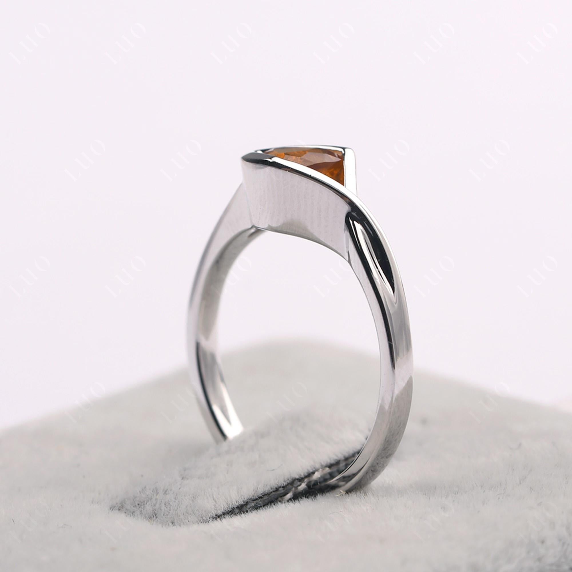 Trillion Cut Simple Citrine Ring - LUO Jewelry