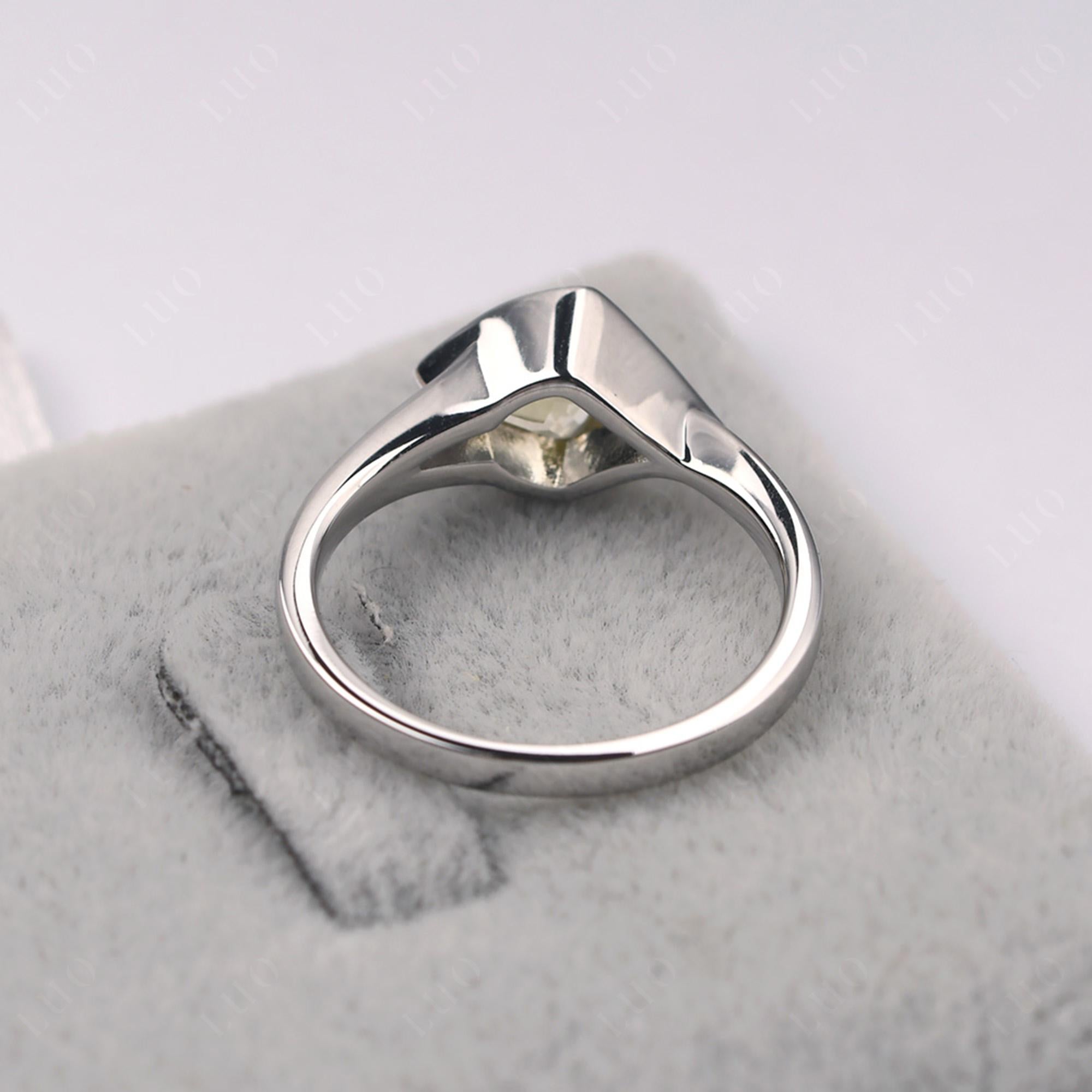 Trillion Cut Simple Lemon Quartz Ring - LUO Jewelry