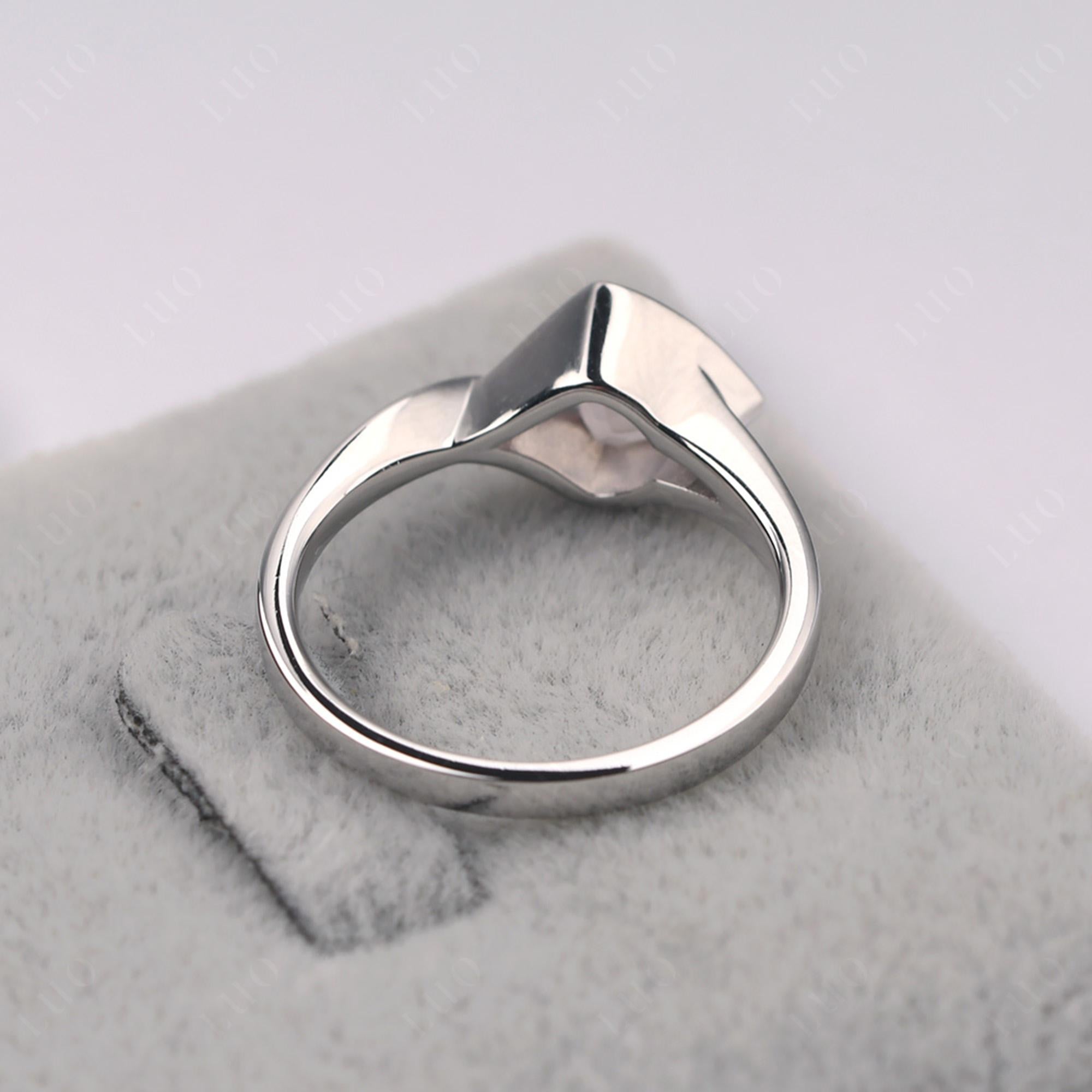 Trillion Cut Simple Rose Quartz Ring - LUO Jewelry