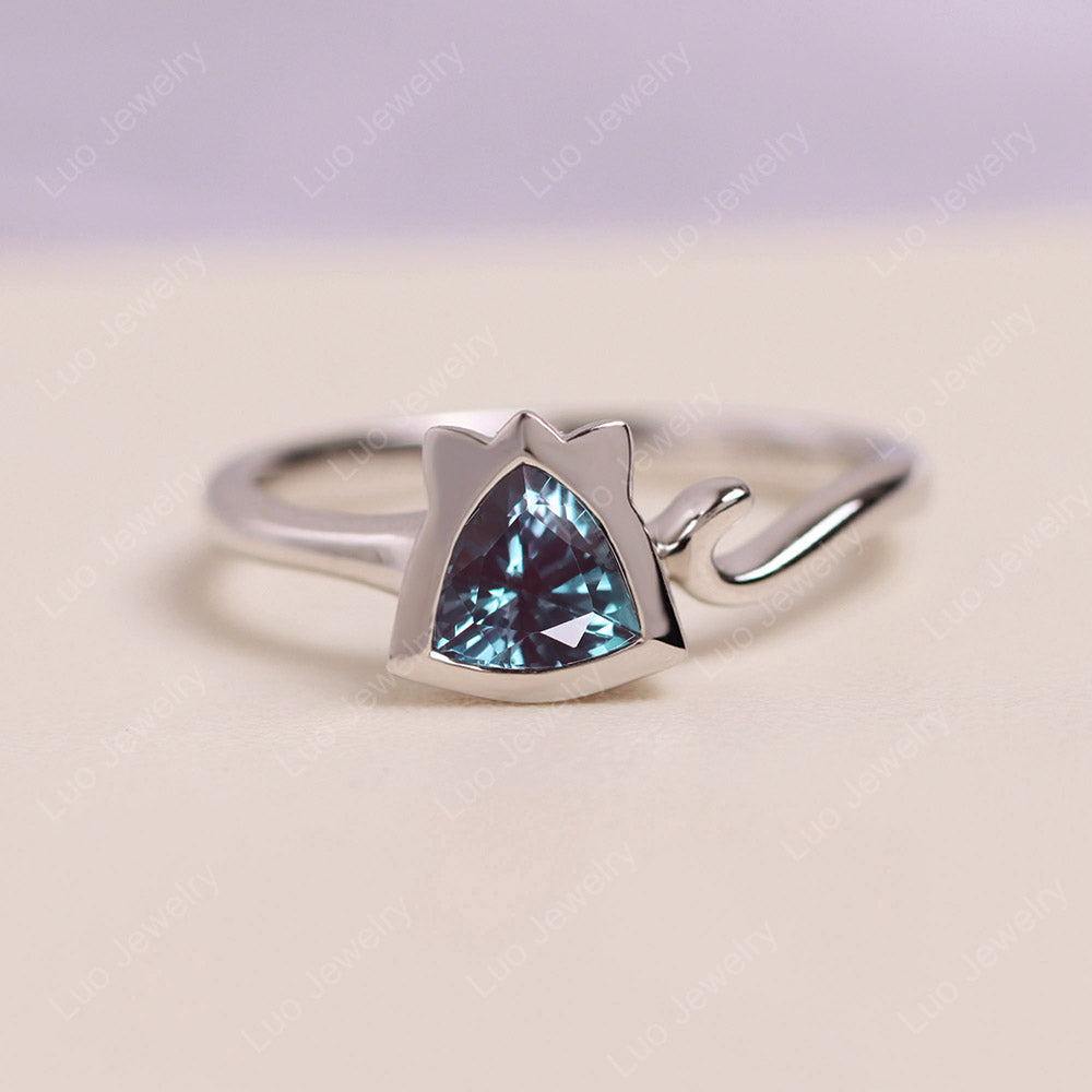 Alexandrite Cat Inspired Ring