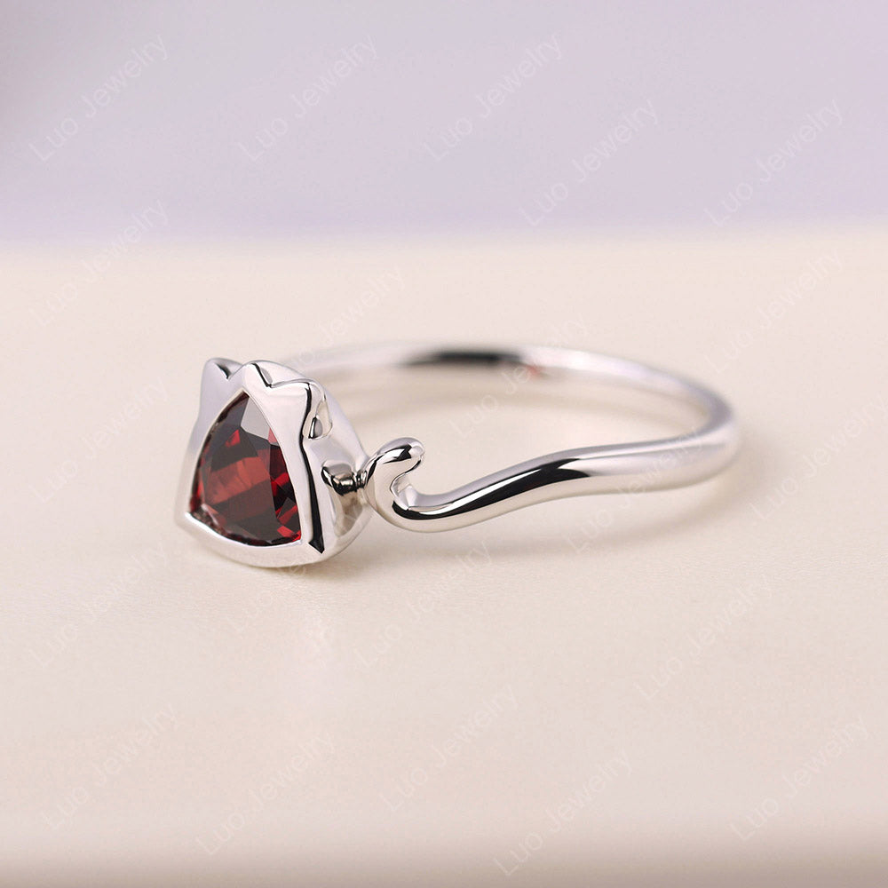 Garnet Cat Inspired Ring