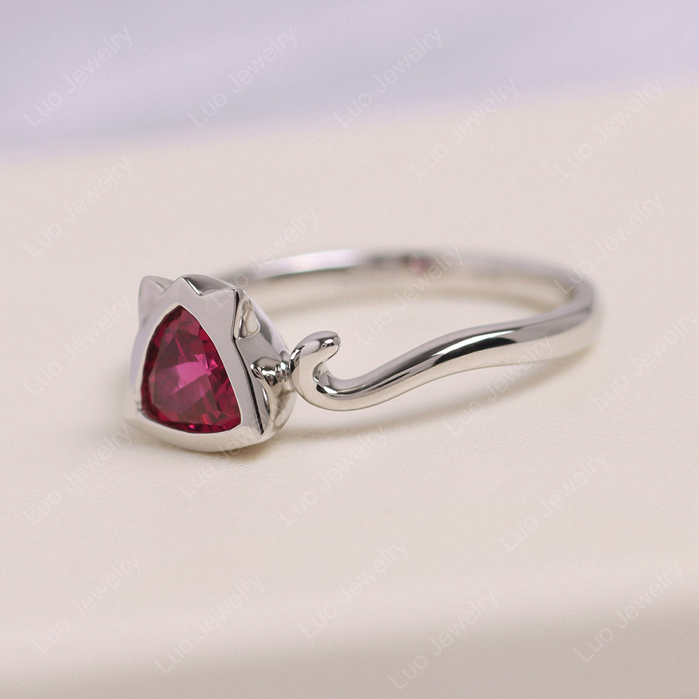 Ruby Cat Inspired Ring