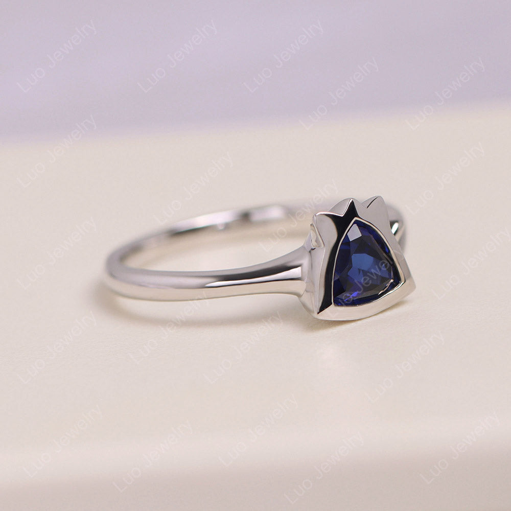 Sapphire Cat Inspired Ring