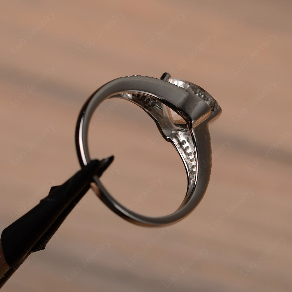 Trillion Cut White Topaz Wedding Ring Silver - LUO Jewelry