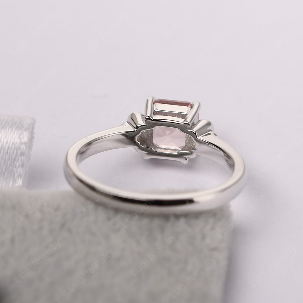 Asscher Cut Morganite Art Deco Solitaire Ring - LUO Jewelry
