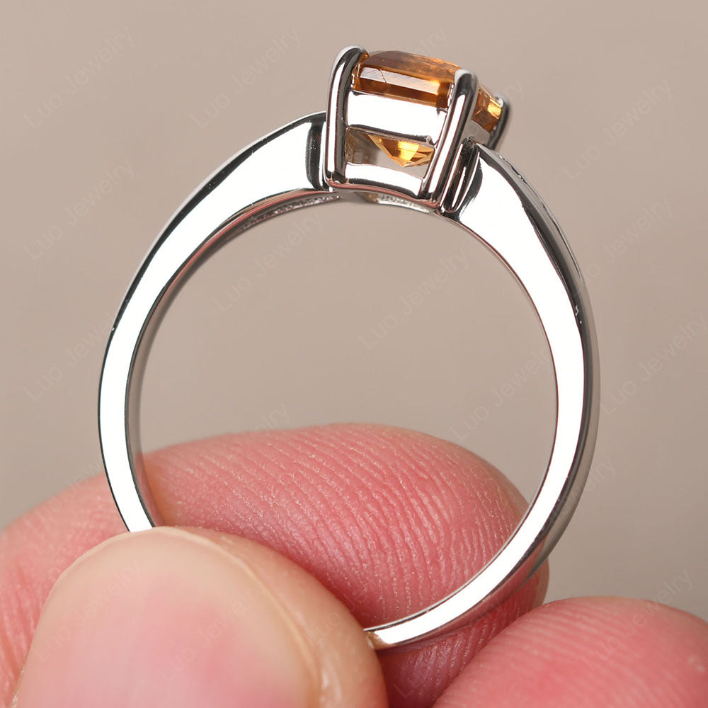 Citrine Gold Asscher Cut Engagement Ring - LUO Jewelry