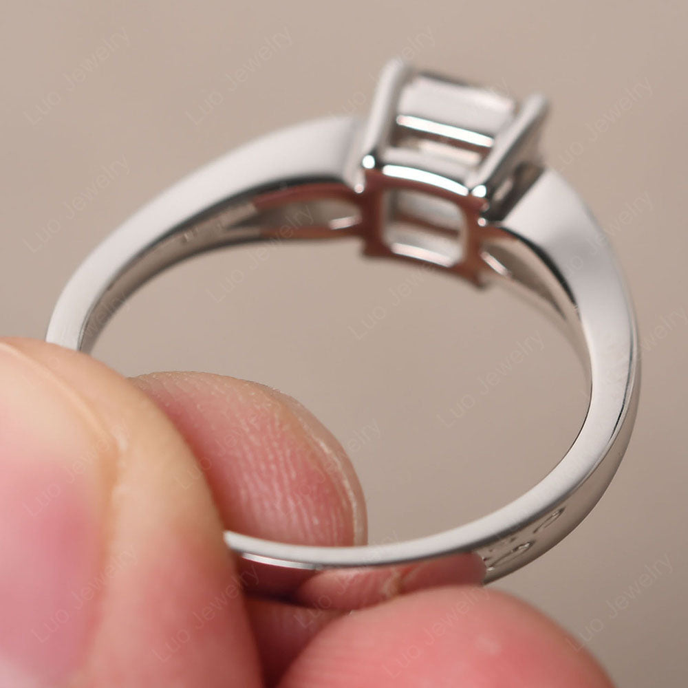 White Topaz Gold Asscher Cut Engagement Ring - LUO Jewelry