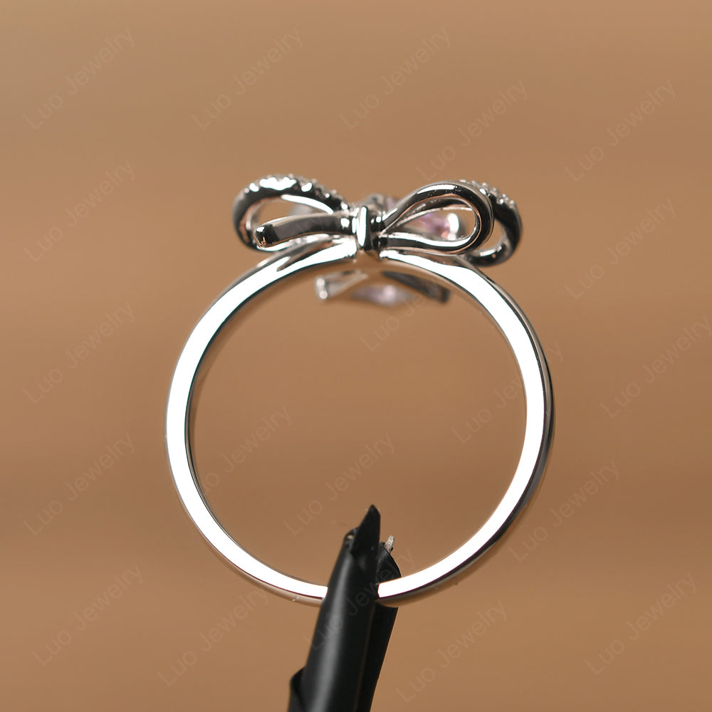 Asscher Cut Cubic Zirconia Bowknot Ring - LUO Jewelry