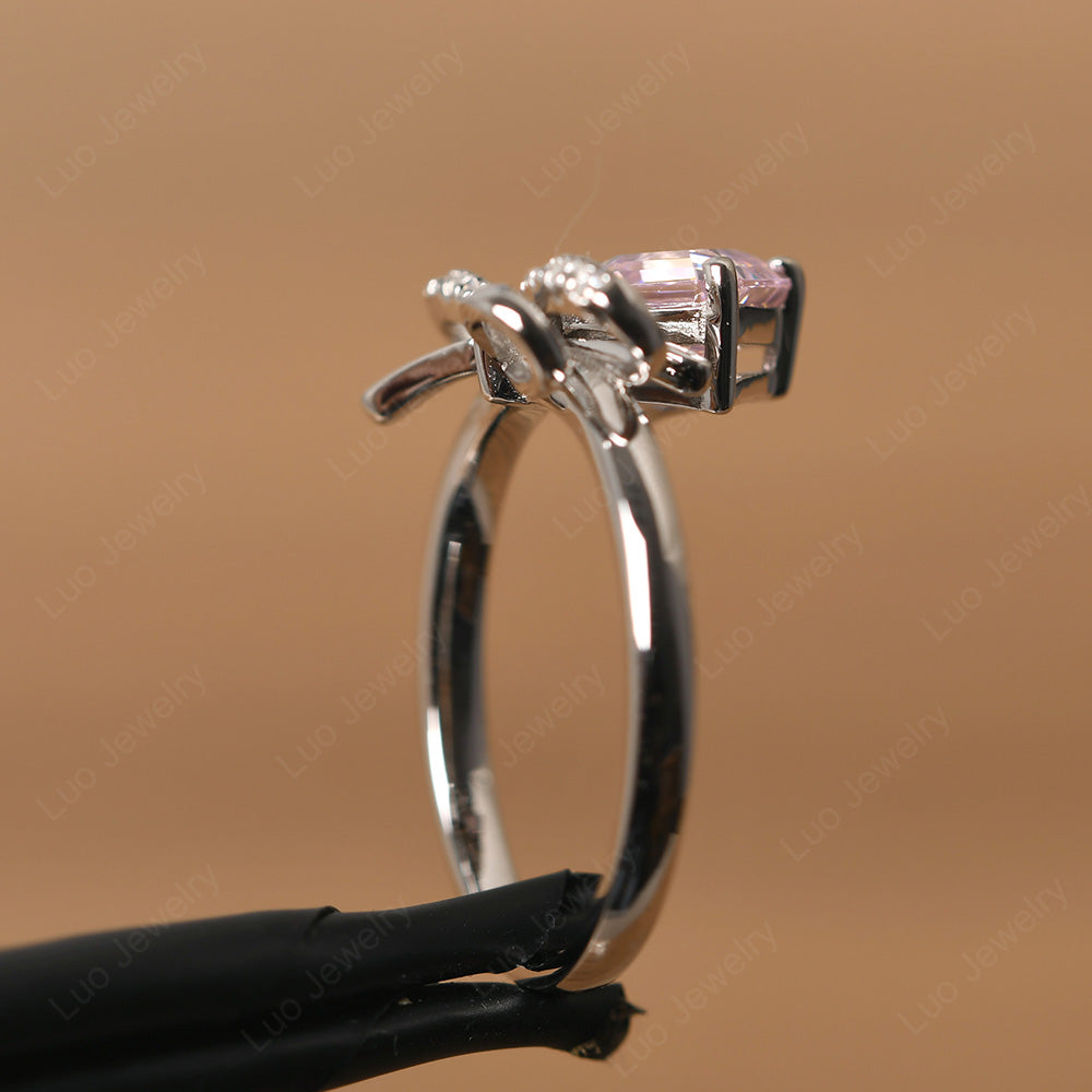 Asscher Cut Cubic Zirconia Bowknot Ring - LUO Jewelry