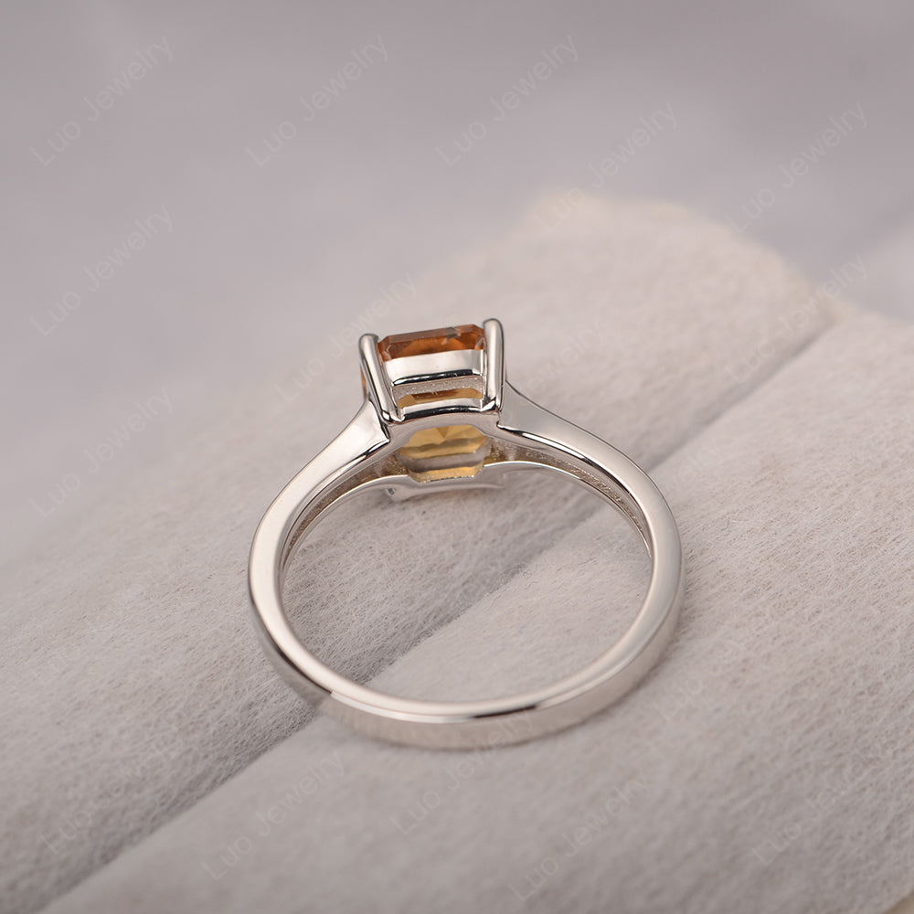 Citrine Ring Asscher Cut Engagement Ring - LUO Jewelry