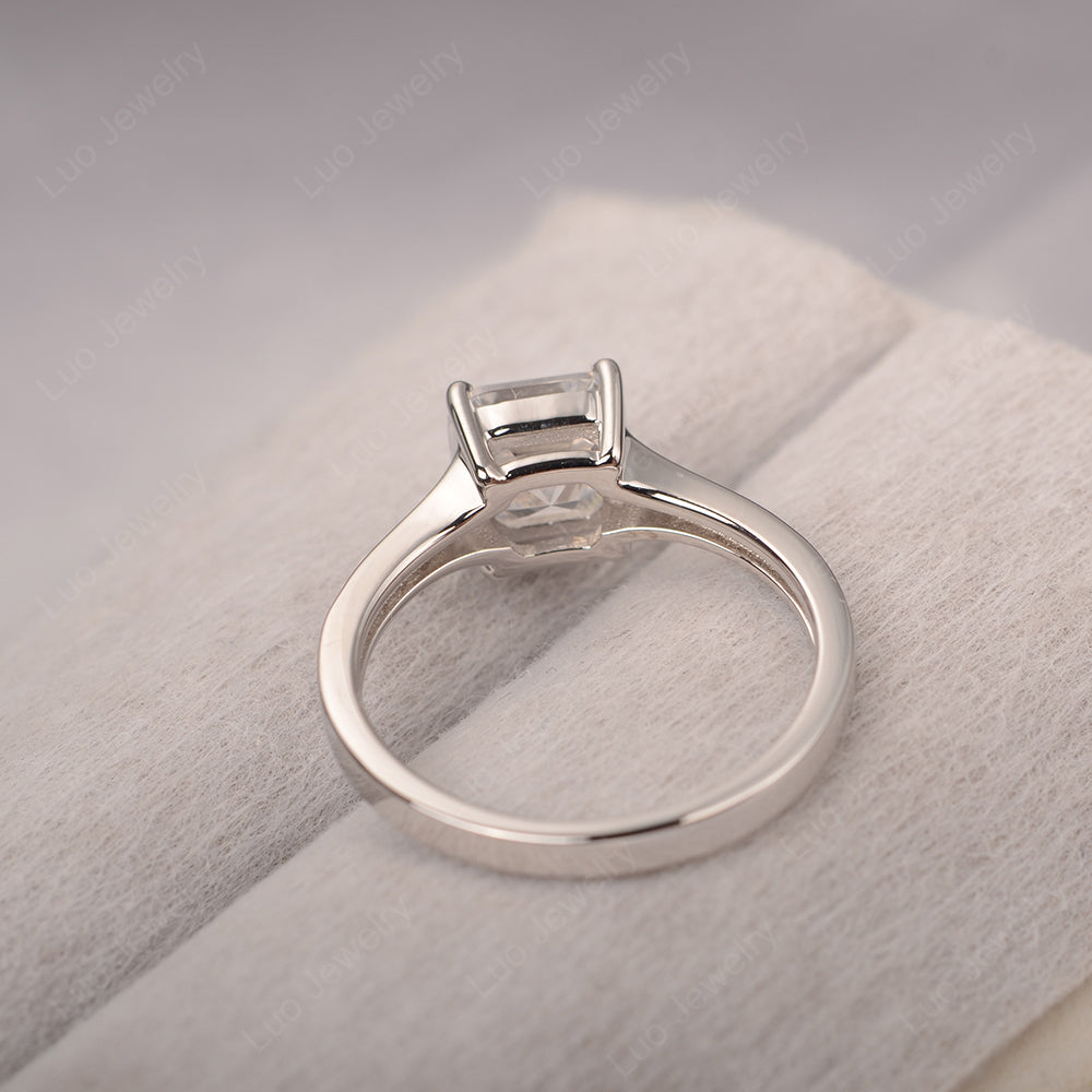 Cubic Zirconia Ring Asscher Cut Engagement Ring - LUO Jewelry