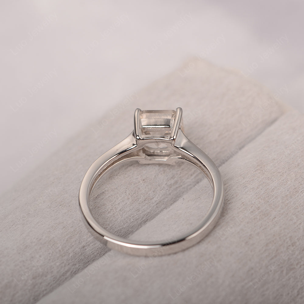 Morganite Ring Asscher Cut Engagement Ring - LUO Jewelry