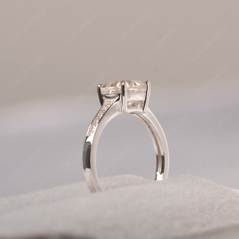 Morganite Ring Asscher Cut Engagement Ring - LUO Jewelry