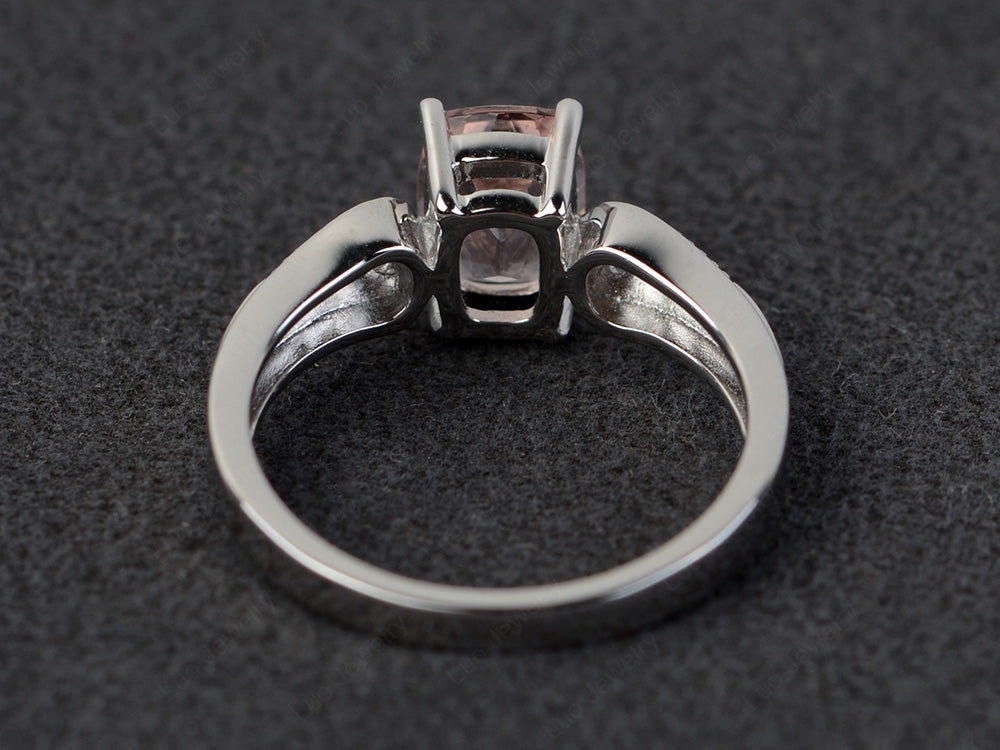 Vintage Cushion Cut Morganite Engagement Ring - LUO Jewelry