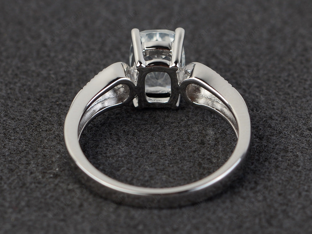 Vintage Cushion Cut White Topaz Engagement Ring - LUO Jewelry