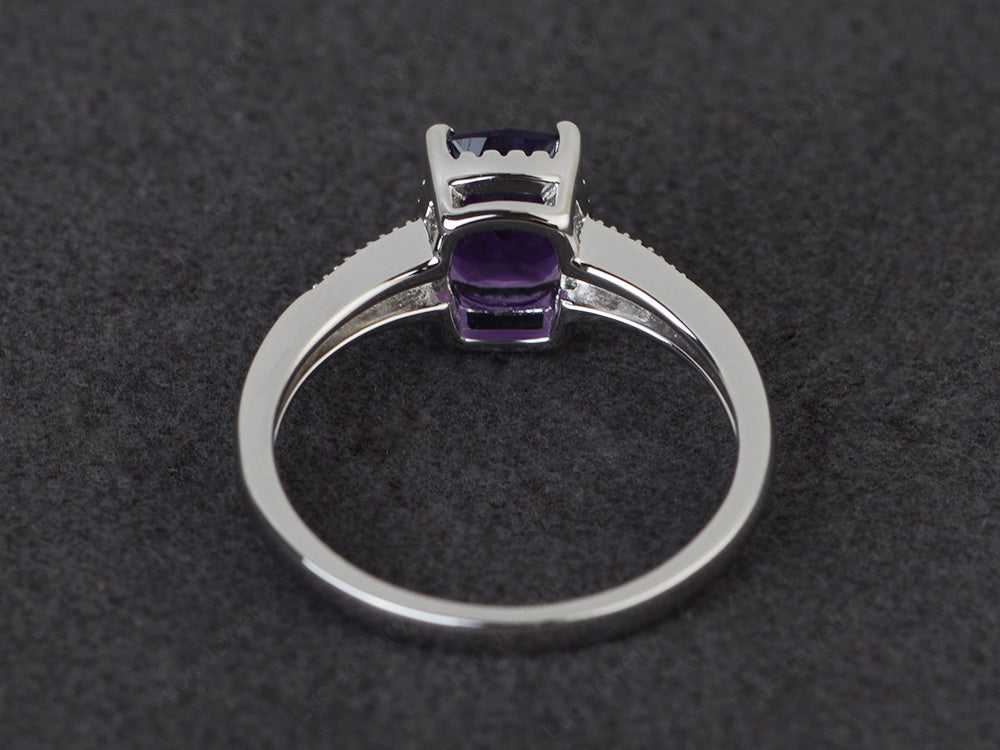 Vintage Amethyst Ring Cushion Cut Ring - LUO Jewelry