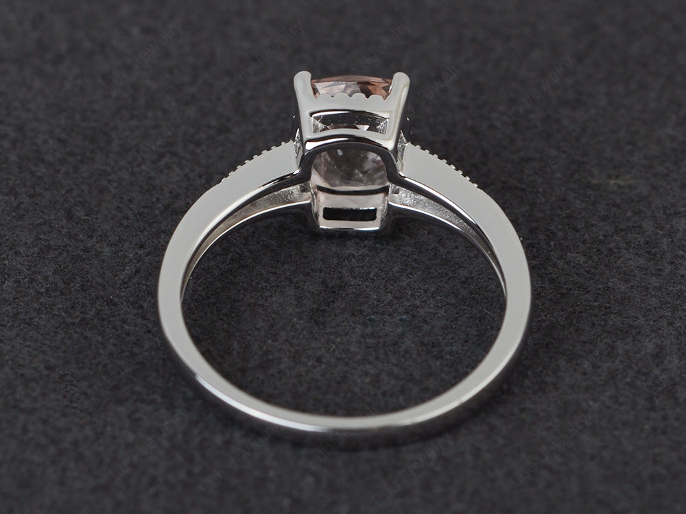 Vintage Morganite Ring Cushion Cut Ring - LUO Jewelry