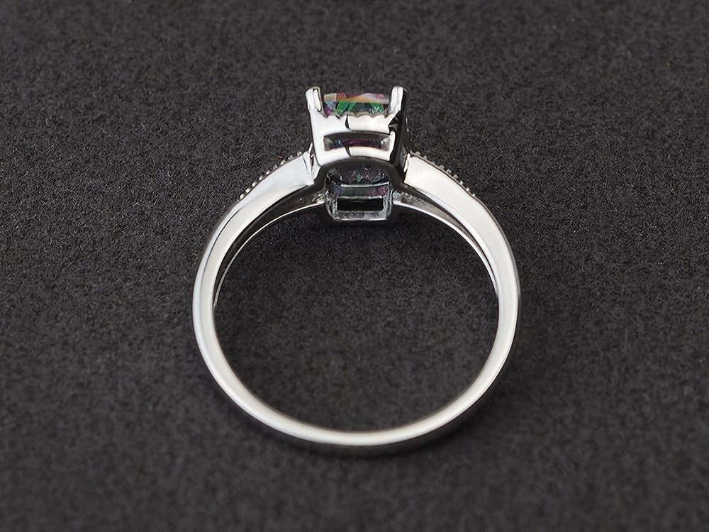 Vintage Mystic Topaz Ring Cushion Cut Ring - LUO Jewelry